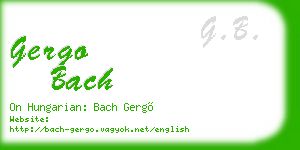 gergo bach business card