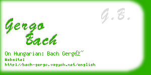 gergo bach business card